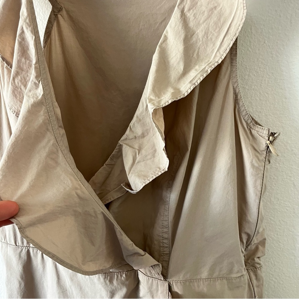 Marissa Webb x RTR Khaki Ruffle Wrap Dress Tan V-Neck Mini Button Front‎ size 0 - Picture 11 of 16